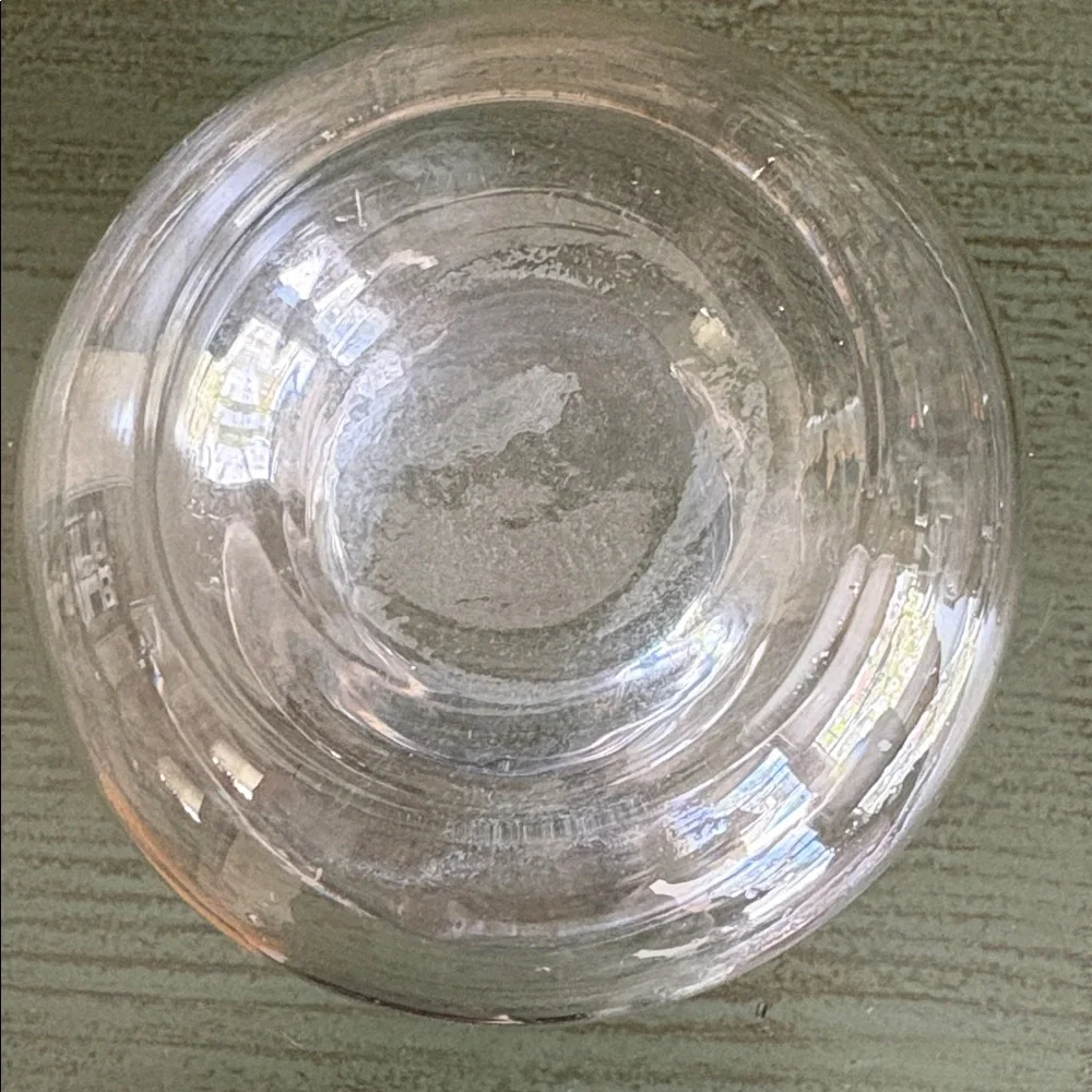 Vintage Clear Glass Hyacinth Bulb Forcing Vase Rolled Rim 4.75”